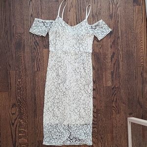 Ivory and black lace dress NWT xs